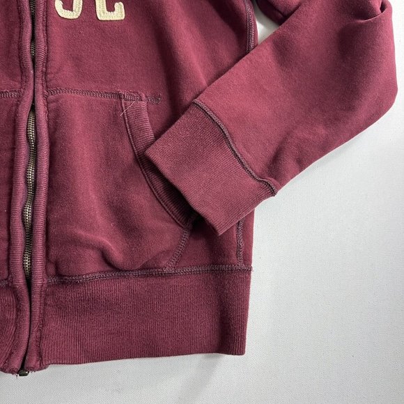 Abercrombie & Fitch Maroon Red Long Sleeve Hooded Sweater Boys Size Large - Picture 4 of 9